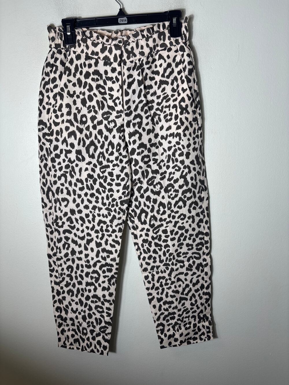J. Crew Cream and Brown Cheetah Print Slacks Sz 2
